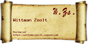 Wittman Zsolt névjegykártya